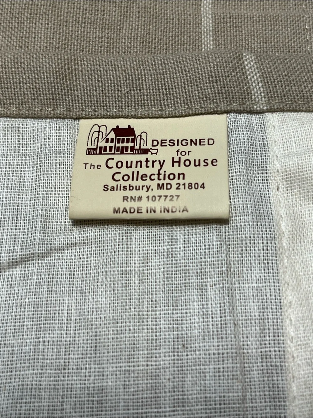 NWOT Country House Collection Heritage Star Lined Valence Taupe,Burgundy Red